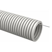 Труба гофрированная ПВХ d63мм с протяжкой сер. (уп.15м) TOKOV ELECTRIC TKE-TG/P-63-C06/15