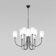 Умная подвесная люстра с тканевыми абажурами