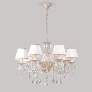 Подвесная люстра с хрусталем и абажурами