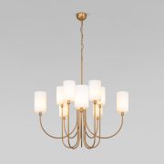 Умная подвесная люстра с тканевыми абажурами