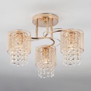 Потолочный светильник с металлическими плафонами и хрусталем