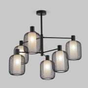 Потолочный светильник с металлическими абажурами и стеклянными плафонами