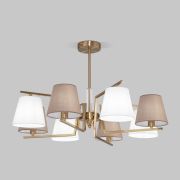 Умная потолочная люстра с тканевыми абажурами