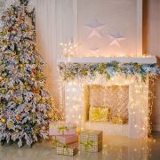 Новогодняя гирлянда бахрома белый 1,8*0,5м IP20