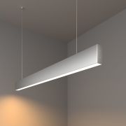 Линейный светодиодный подвесной односторонний светильник 103см 20Вт 3000К серебряный