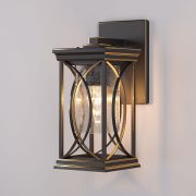 Настенный уличный светильник Spica D черное золото IP33