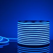 Светодиодный гибкий неон 220 В 9.6 Вт/м 120Led/м 2835 IP67, односторонний, синий, 50 м