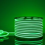 Светодиодный гибкий неон 220 В 9.6 Вт/м 120 Led/м 2835 IP67, односторонний зеленый, 50 м