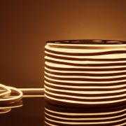 Светодиодный гибкий неон 220 В 9.6 Вт/м 120 Led/м 2835 IP67, односторонний теплый белый 3300 K, 50 м
