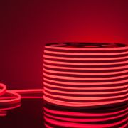 Светодиодный гибкий неон 220 В 9.6 Вт/м 120 Led/м 2835 IP67, односторонний красный, 50 м