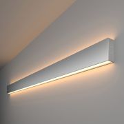 Линейный светодиодный накладной двусторонний светильник 128см 50Вт 3000К серебряный