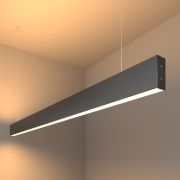 Линейный светодиодный подвесной двусторонний светильник 128см 50Вт 3000К черный