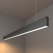 Линейный светодиодный подвесной односторонний светильник 128см 25Вт 3000К черный