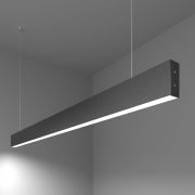 Линейный светодиодный подвесной односторонний светильник 128см 25Вт 6500К черный