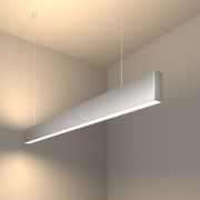 Линейный светодиодный подвесной двусторонний светильник 103см 40Вт 4200К серебряный