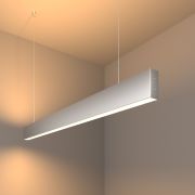 Линейный светодиодный подвесной двусторонний светильник 103см 40Вт 3000К серебряный