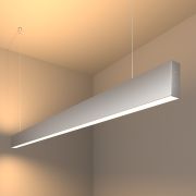 Линейный светодиодный подвесной двусторонний светильник 128см 50Вт 3000K серебряный