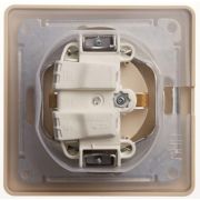 Розетка 1-м СП Glossa 16А IP44 с заземл. защ. шторки с крышкой в сборе беж. SE GSL000248