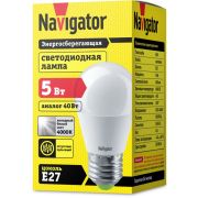Лампа светодиодная 94 479 NLL-P-G45-5-230-4K-E27 5Вт шар 4000К нейтр. бел. E27 370лм 176-264В Navigator 94479