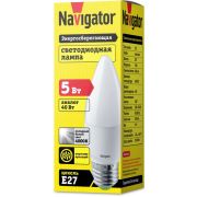 Лампа светодиодная 94 483 NLL-P-C37-5-230-4K-E27-FR 5Вт свеча 4000К нейтр. бел. E27 370лм 176-264В Navigator 94483