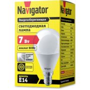 Лампа светодиодная 94 468 NLL-G45-7-230-4K-E14 7Вт шар 4000К нейтр. бел. E14 560лм 176-264В Navigator 94468