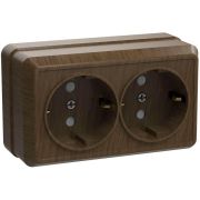 Розетка 2-м ОП Октава РС22-3-ОД 16А IP20 с заземл. дуб GENERICA ERO21-K04-16-DC