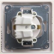 Розетка 1-м СП Glossa 16А IP20 с заземл. защ. шторки с крышкой в сборе перламутр. SE GSL000646