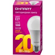 Лампа светодиодная 61 157 OLL-A60-20-230-2.7K-E27 20Вт грушевидная ОНЛАЙТ 61157