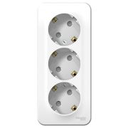 Розетка 3-м ОП Blanca 16А IP20 250В с заземл. защ. шторки с изолир. пластиной бел. SE BLNRA011311