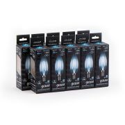Лампа светодиодная филаментная Black Filament 7Вт свеча 4100К нейтр. бел. E14 580лм GAUSS 103801207