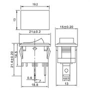 Выключатель клавишный 250В 6А (2с) ON-OFF красн. Mini (RWB-201 SC-768) Rexant 36-2111