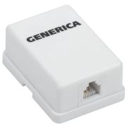 Розетка телефонная 1-м ОП RJ12 кат.3 UTP GENERICA CS2-3C03U-12-G
