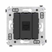 Розетка компьютерная 1-м СП Avanti «Черный матовый» RJ45 кат.6 без шторок механизм DKC 4412693