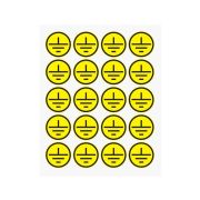 Наклейка знак электробезопасности «Заземление» d20мм (20шт на листе) Rexant 56-0010