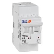Выключатель автоматический модульный 2п C 6А 4.5кА OptiDin BM63-2C6-4.5-УХЛ3 КЭАЗ 326801