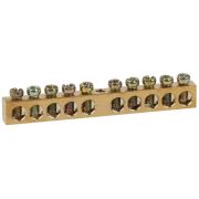 Шина NO-122-15 PEN «земля-ноль» 6х9мм 10/1 с креплениями по центру латунь ЭРА Б0047229