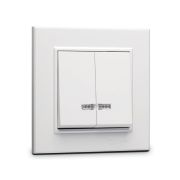 Выключатель 2-кл. СП Karea 10А IP20 с подсветкой бел. Makel 56001023