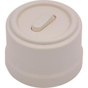 Выключатель проходной 1-кл. (клавишный) пластик песочн. зол. Bironi B1-221-24