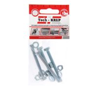 Болт с шестигранной головкой М6х60 DIN 933 + гайка + шайба оцинк. (уп.4шт) Tech-Krep/Zitar 112720