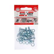 Болт с шестигранной головкой М6х25 DIN 933 + гайка + шайба оцинк. (уп.8шт) Tech-Krep/Zitar 112718