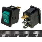Выкл.клавишный Rexant 36-2153 (250v 6A 3c зеленый)